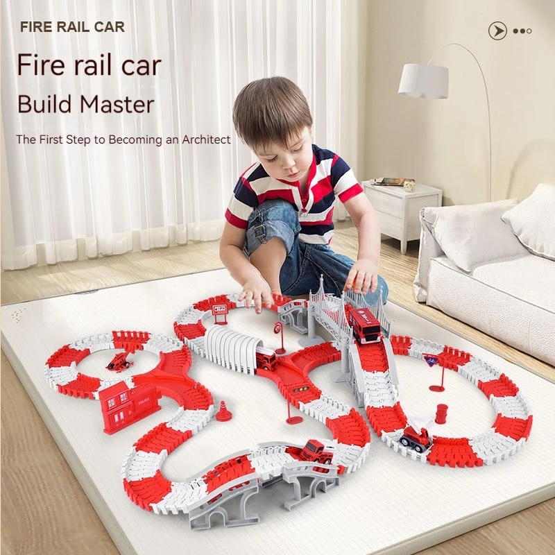 Kids Toys Review - Tor strażacki montujący inżynierię samochodową mini