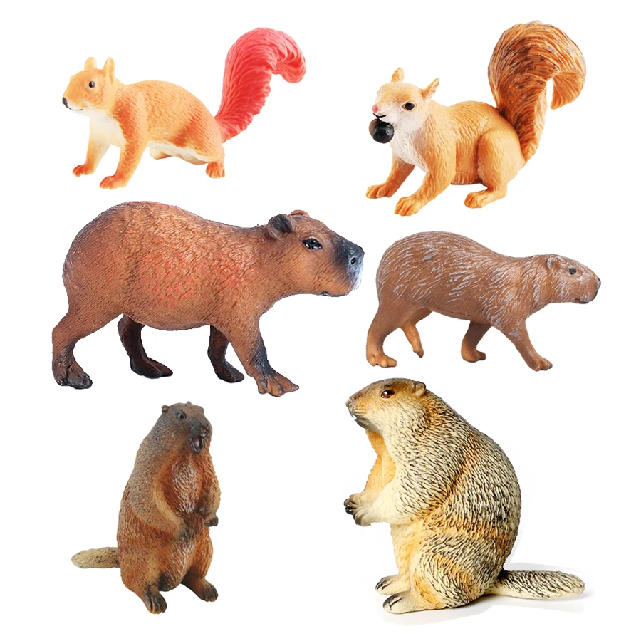 Kids Toys Review - Capibara Capybaras wiewiórka motk plastikowe figurki
