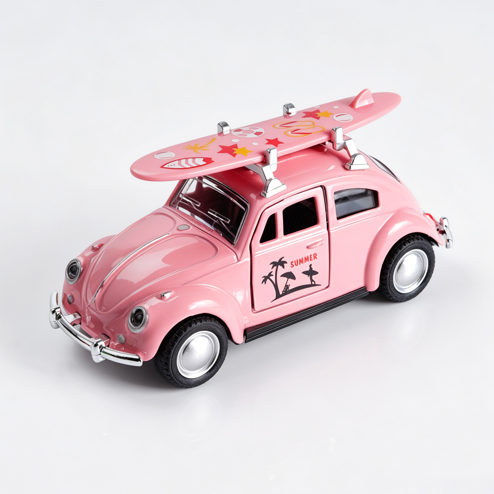 Kids Toys Cars - 1:36 Różowy Volkswagen Beetle z deską