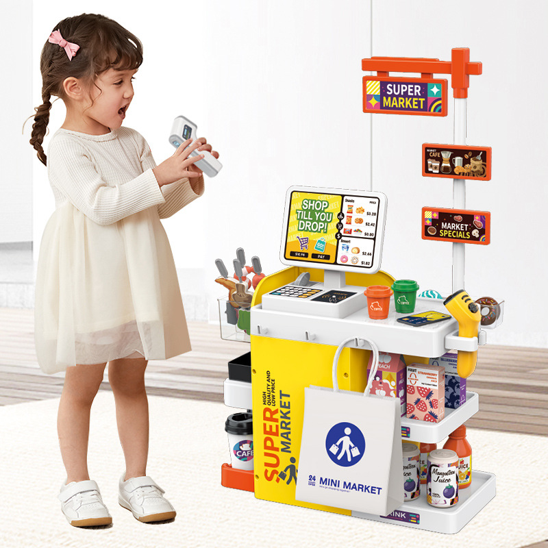 Toy Cash Register - Dziecięcy Mini Supermarket Zabawkowy Zestaw z