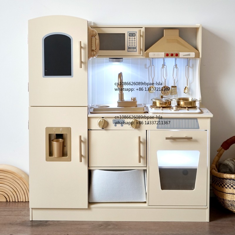 Kids Toys Kitchen Set - Edukacyjny Drewniany Zestaw do Udawania Gotowania