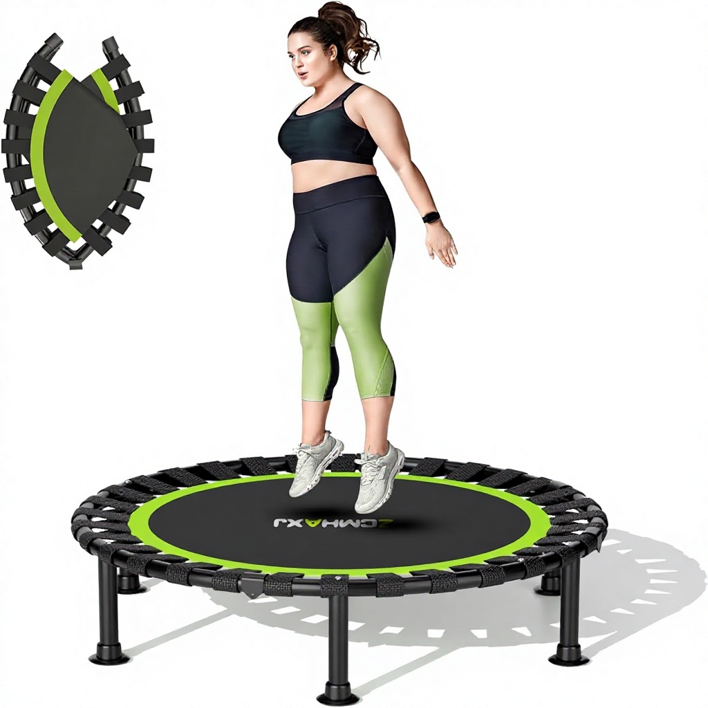 Trampoline Mini Indoor - Składana Mini Trampolina Rebounder 40 cali