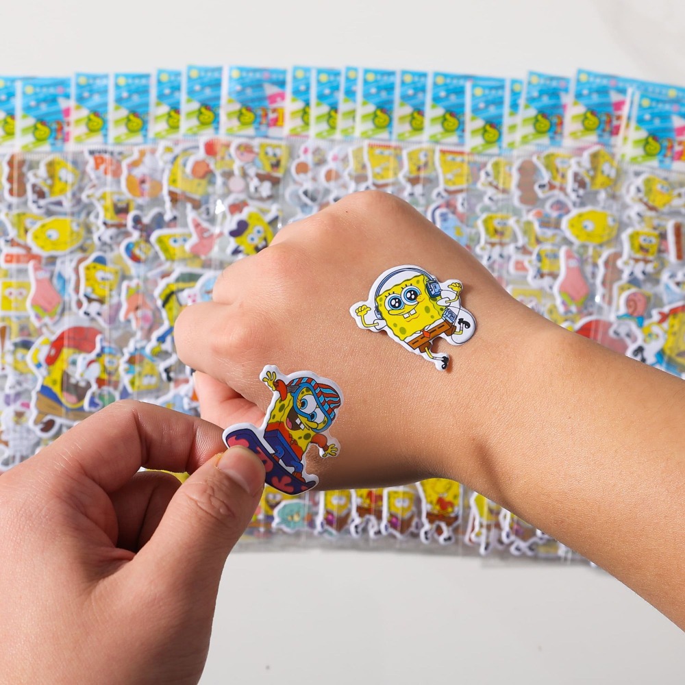 12-pakowe naklejki 3D SpongeBo – Kids Toys Return Gift recenzja i cena