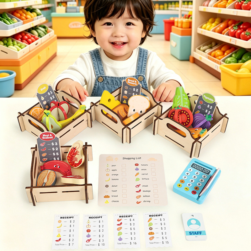 Drewniany zestaw do zabawy w s – Toy Cash Register recenzja i cena