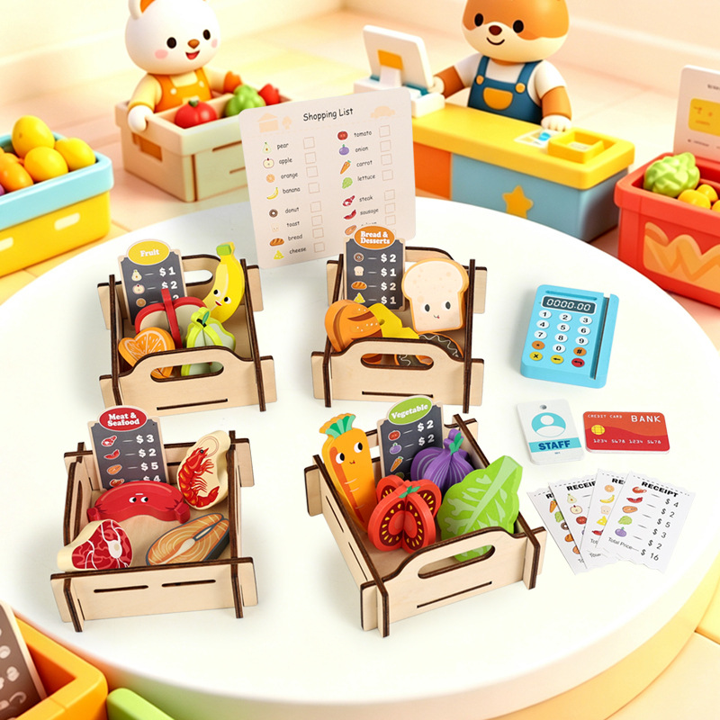 Drewniany zestaw do zabawy w s – Toy Cash Register recenzja i cena
